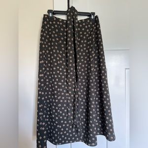 LOFT green tie-waist midi skirt size 0